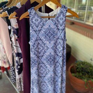 Blue Anne Klein Summer Print Dress